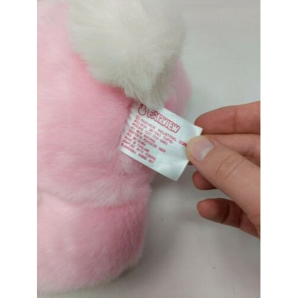 Fairview Basket Buddies Easter Bunny Rabbit Plush Pink Hearts 10" VTG Stuffed - Picture 9 of 11